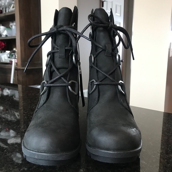 New Sorel Women's Joan of Arctic Wedge II Boot, Black Wedge Booties, Ankle Boots - Picture 11 of 14